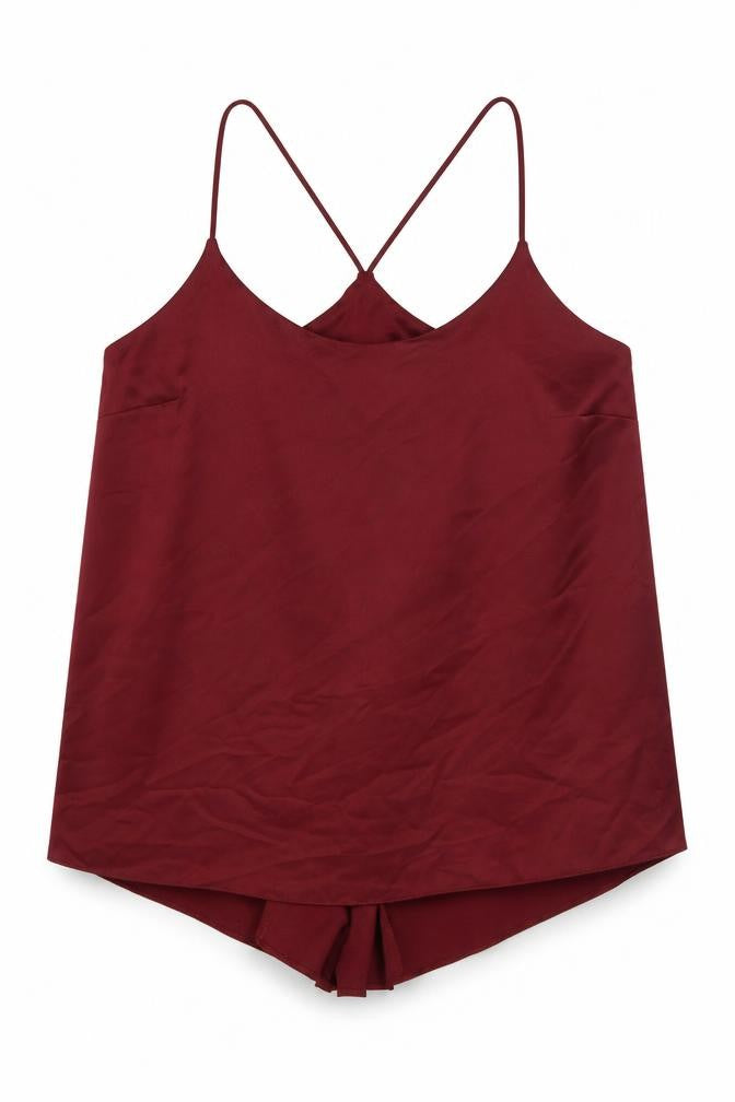 Collection Womens Red Polyester Camisole Button-Up Size 20 Scoop Neck