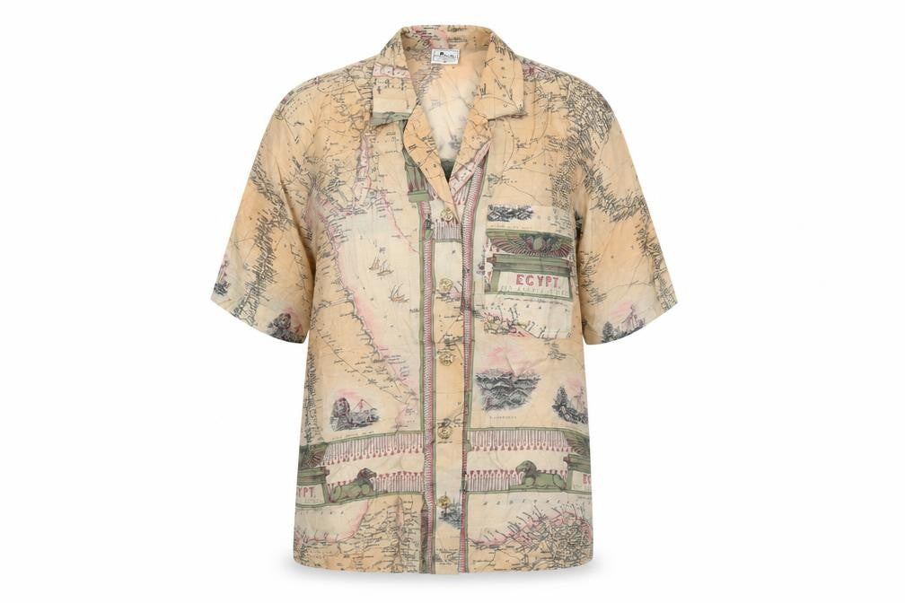 Elinette Womens Brown Viscose Basic Button-Up Size 6 Collared - Egypt