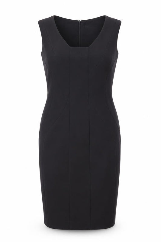 Pied A Terre Womens Grey Polyester Pencil Dress Size 8 Scoop Neck Zip