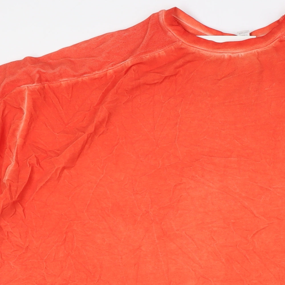 ASOS Womens Orange Cotton Basic T-Shirt Size 12 Crew Neck