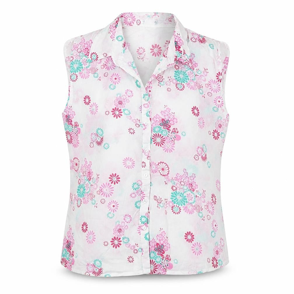 ae Womens White Floral Cotton Basic Button-Up Size 14 Collared