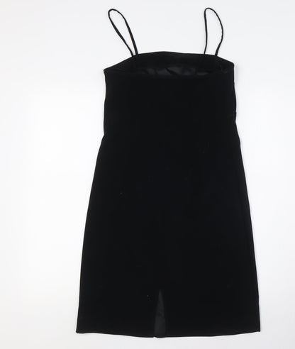 Next Womens Black Polyester Pencil Dress Size 8 Square Neck