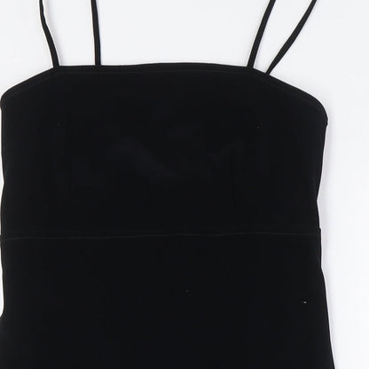 Next Womens Black Polyester Pencil Dress Size 8 Square Neck