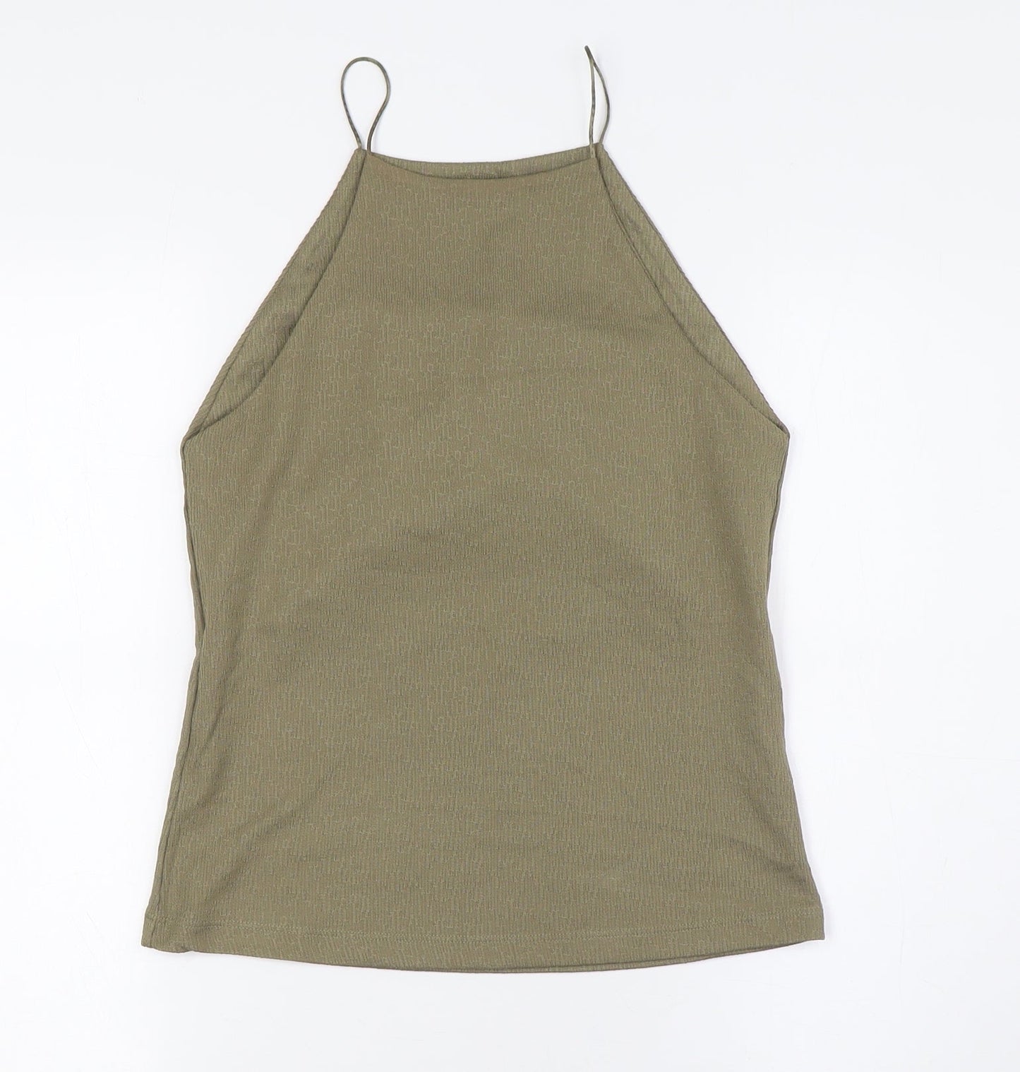 RESERVED Womens Green Polyester Basic Tank Size M Round Neck