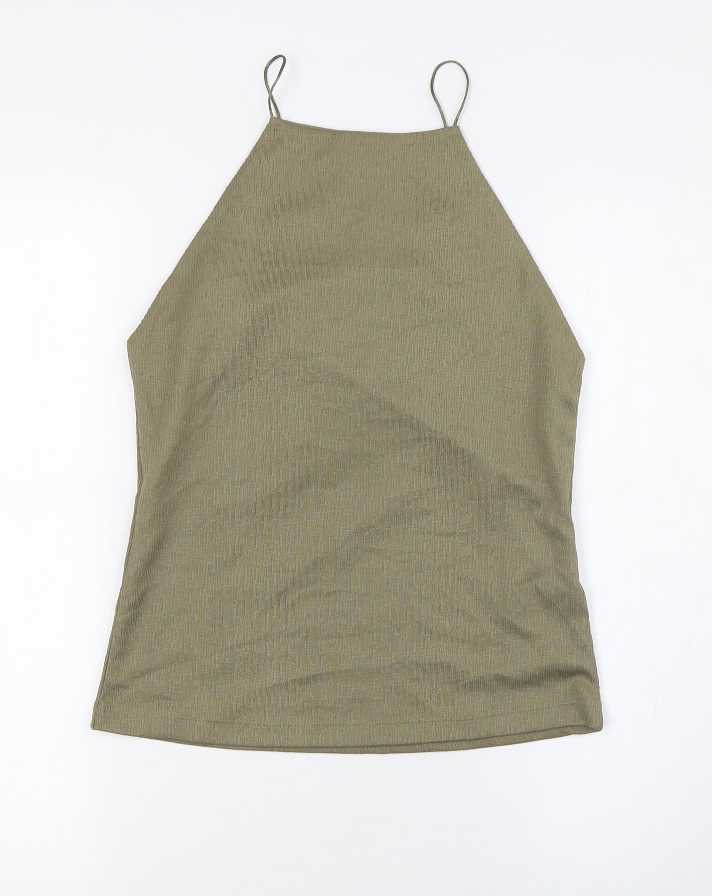 RESERVED Womens Green Polyester Basic Tank Size M Round Neck