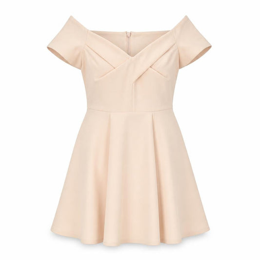 River Island Womens Orange Polyester A-Line Size 12 Off the Shoulder Zip