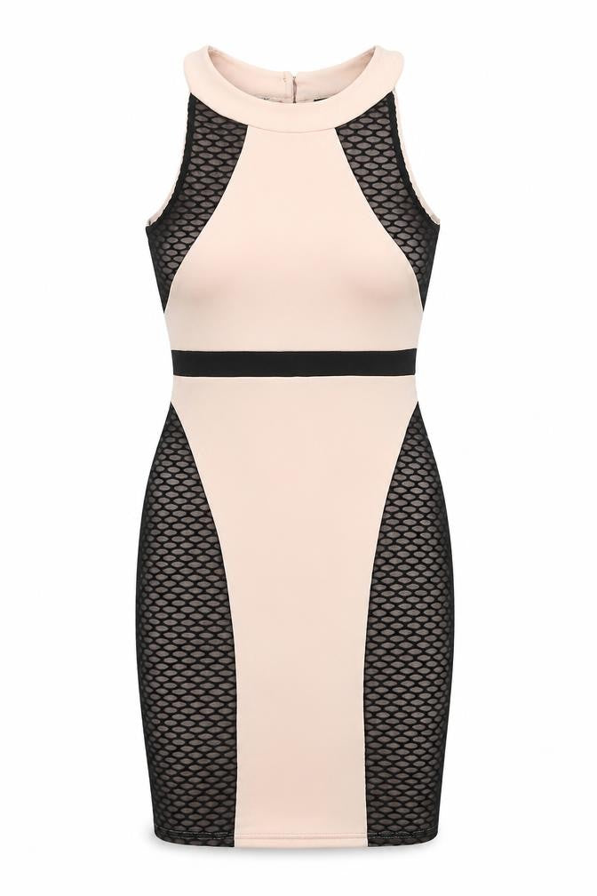 Quiz Womens Pink Polyester Bodycon Size 10 Round Neck Button