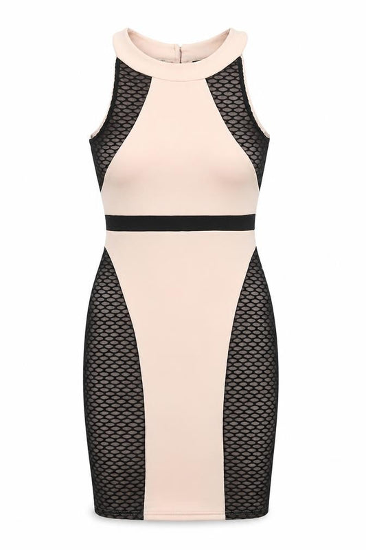 Quiz Womens Pink Polyester Bodycon Size 10 Round Neck Button