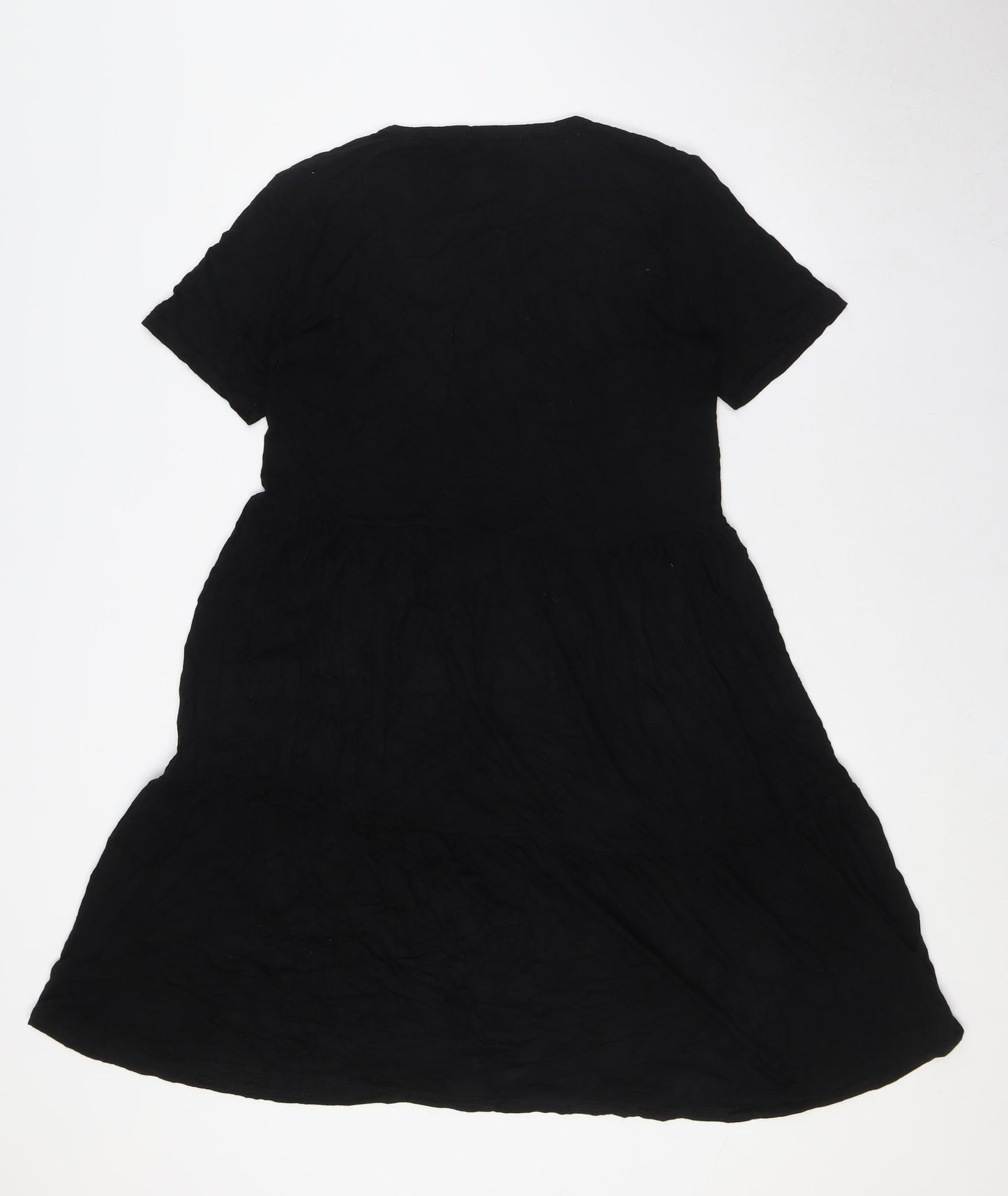 Select Womens Black Polyester A-Line Size 16 Round Neck