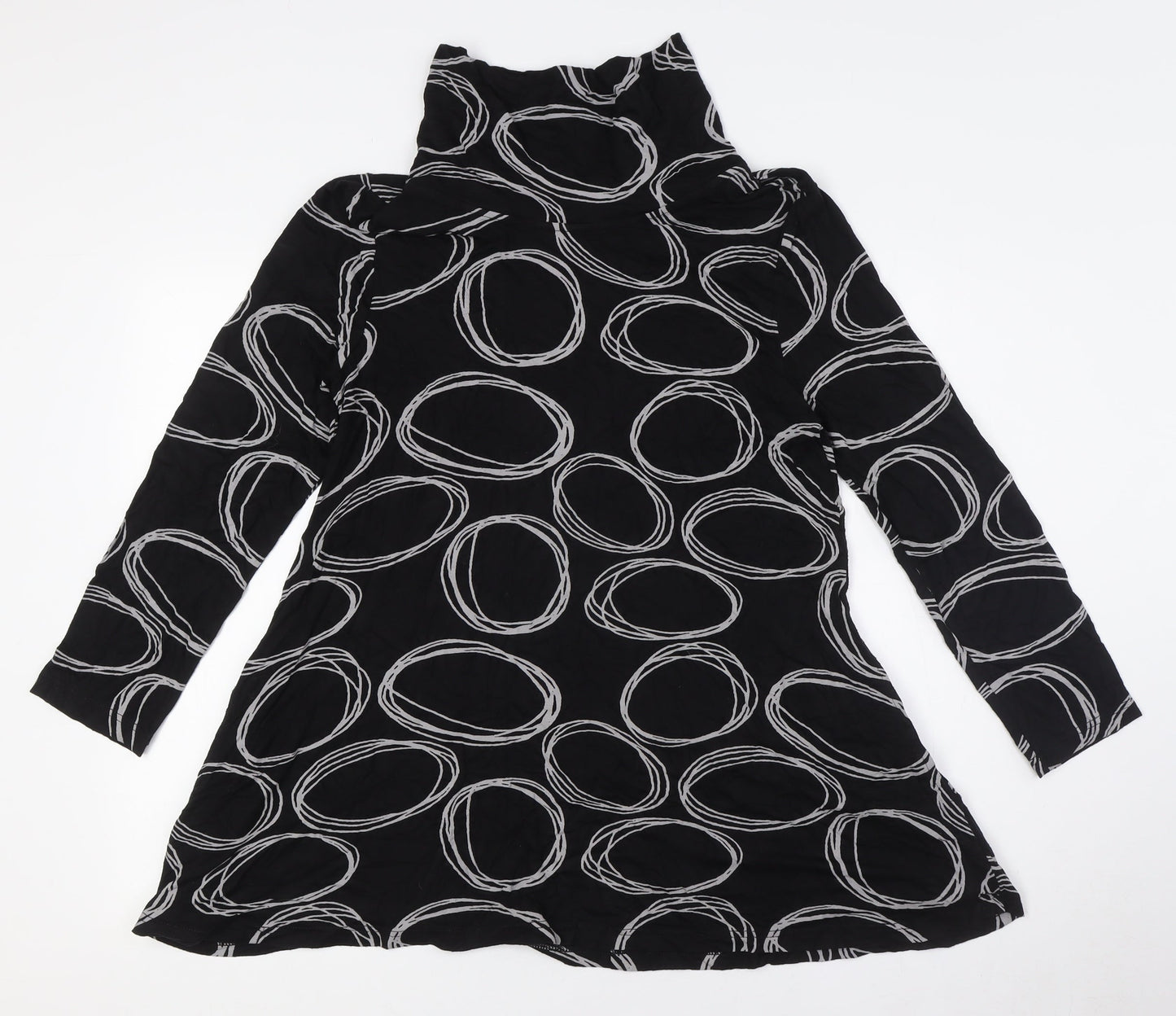 Capri Womens Black Polyester Tunic Button-Up Size XS High Neck