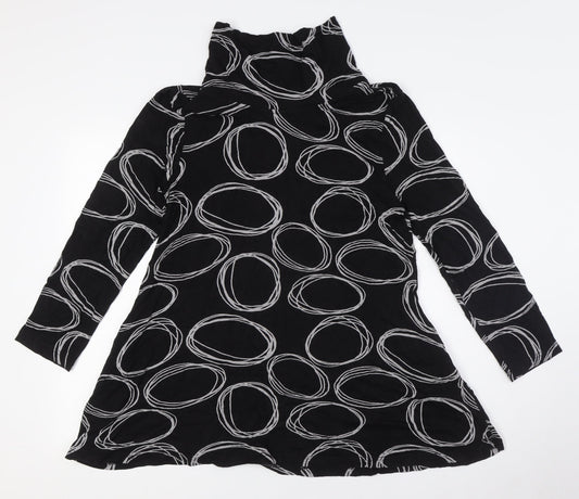 Capri Womens Black Polyester Tunic Button-Up Size XS High Neck