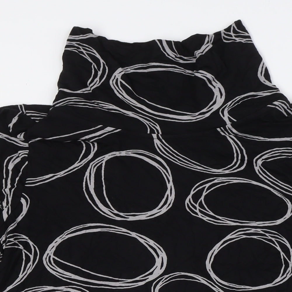 Capri Womens Black Polyester Tunic Button-Up Size XS High Neck