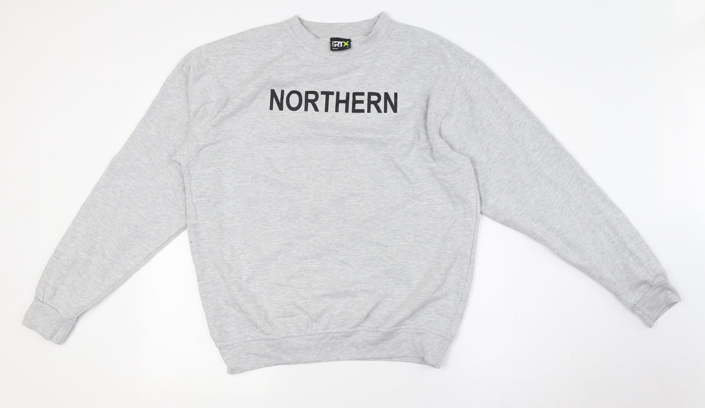 PRO RTX Mens Grey Polyester Pullover Sweatshirt Size M - Northern