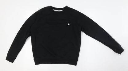 Jack Wills Womens Black Cotton Pullover Sweatshirt Size 6