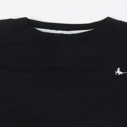 Jack Wills Womens Black Cotton Pullover Sweatshirt Size 6