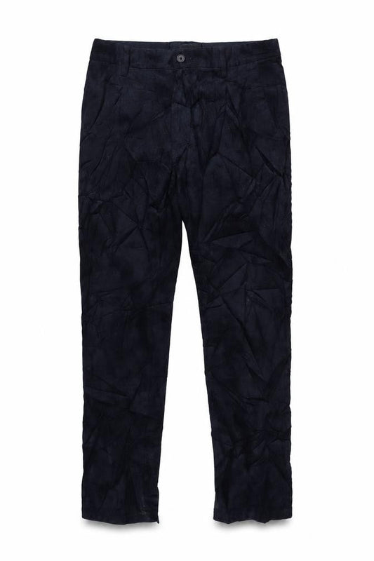 Marks & Spencer Mens Blue Cotton Trousers Size 32 in L33 in Regular Zip