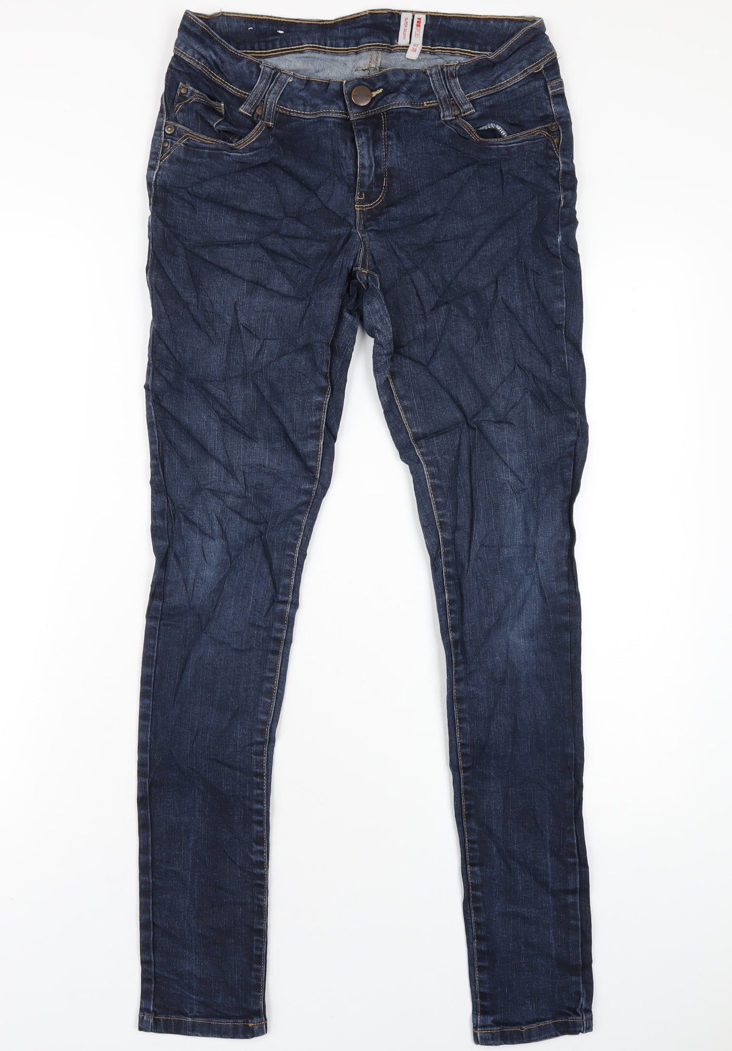 Yes Yes Womens Blue Cotton Skinny Jeans Size 10 L31 in Regular Zip