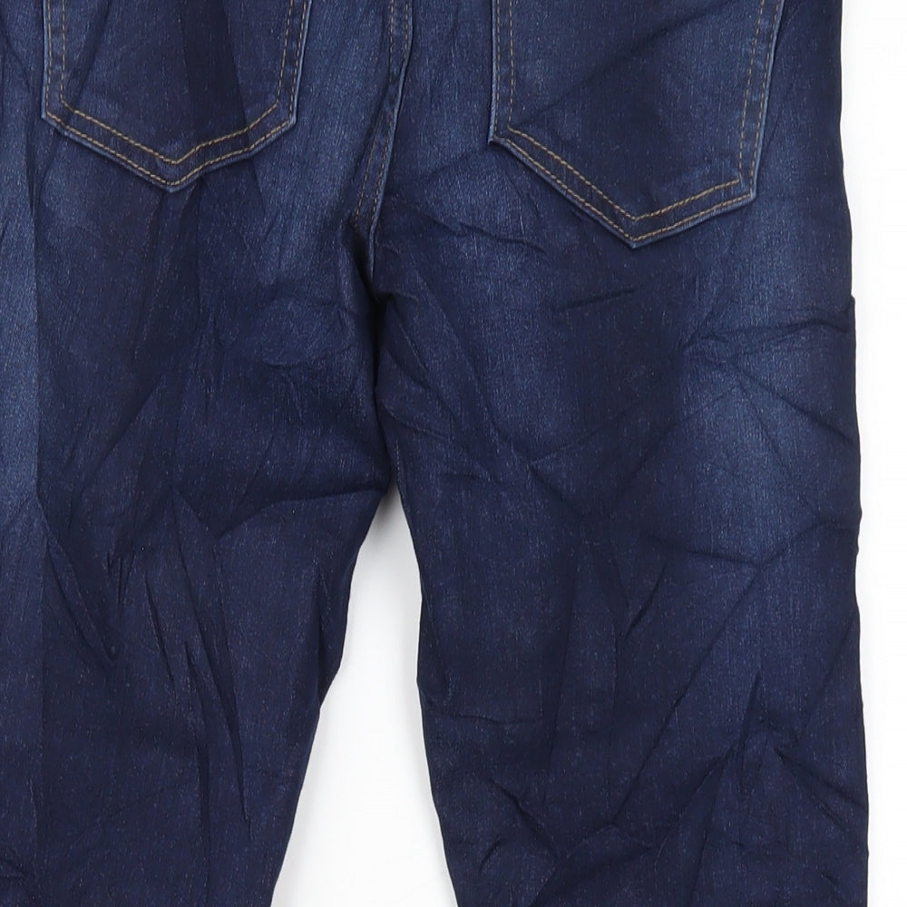 Marks and Spencer Womens Blue Cotton Skinny Jeans Size 8 L26 in Regular Zip