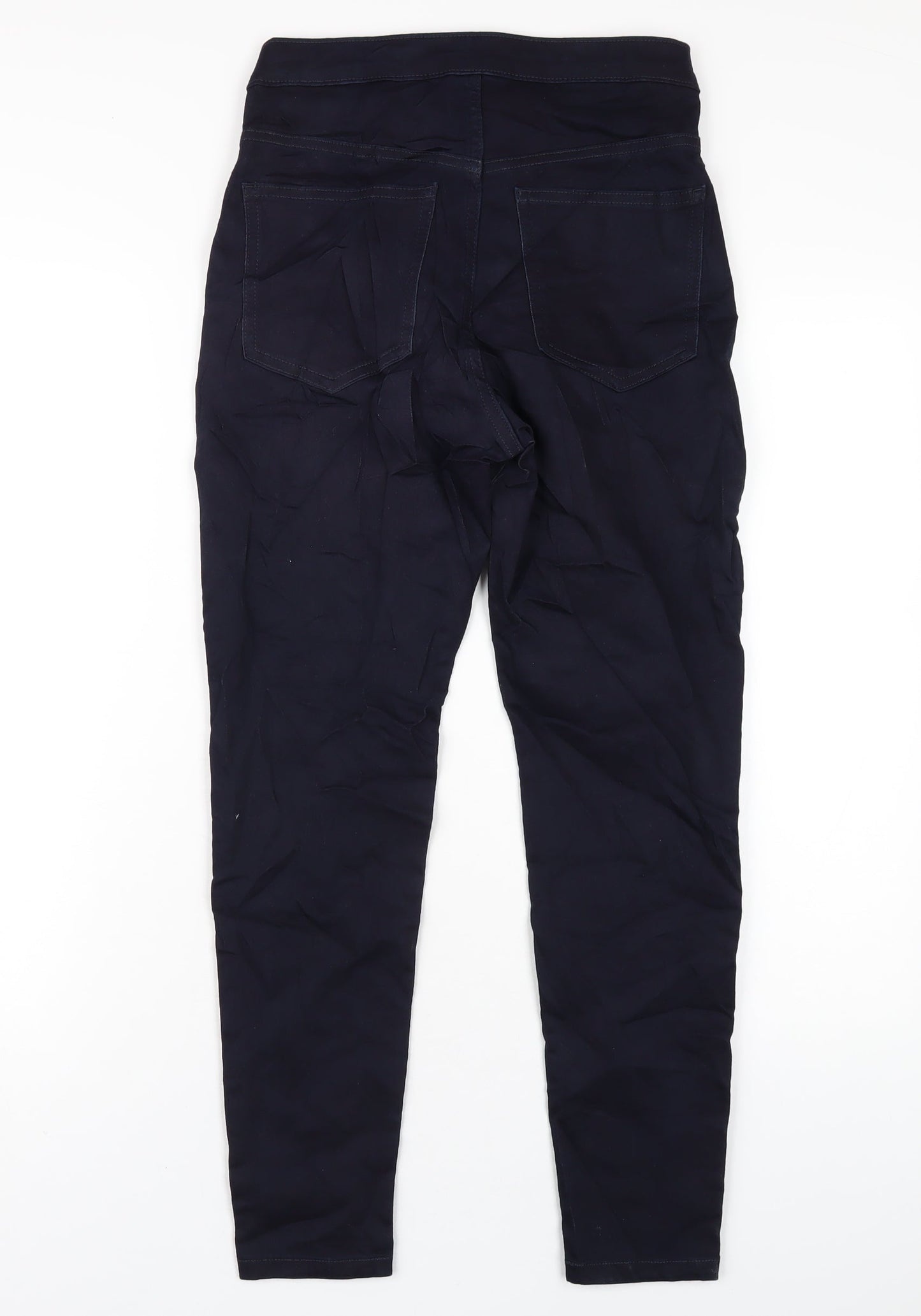 Marks and Spencer Womens Blue Cotton Skinny Jeans Size 10 L27 in Regular Zip