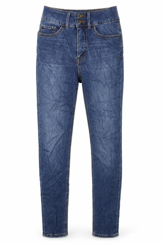 Marks & Spencer Womens Blue Cotton Skinny Jeans Size 6 L29 in Regular Zip