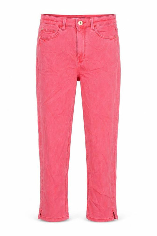 Marks & Spencer Womens Red Cotton Cropped Jeans Size 8 L23 in Regular Zip