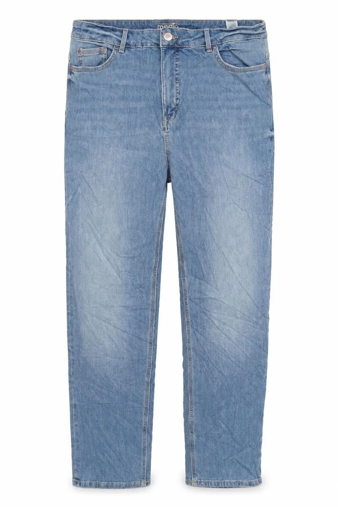 Marks & Spencer Womens Blue Cotton Straight Jeans Size 36 in L30 in Regular Zip