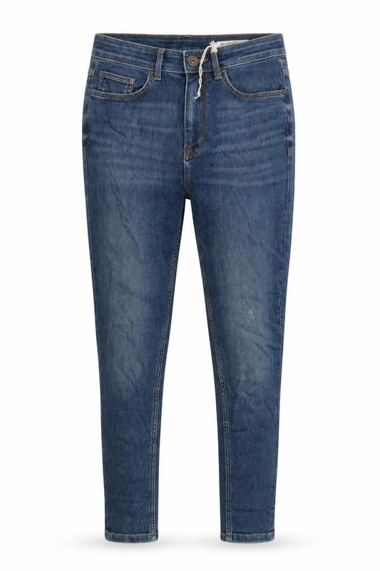 Marks & Spencer Womens Blue Cotton Skinny Jeans Size 8 L29 in Regular Zip
