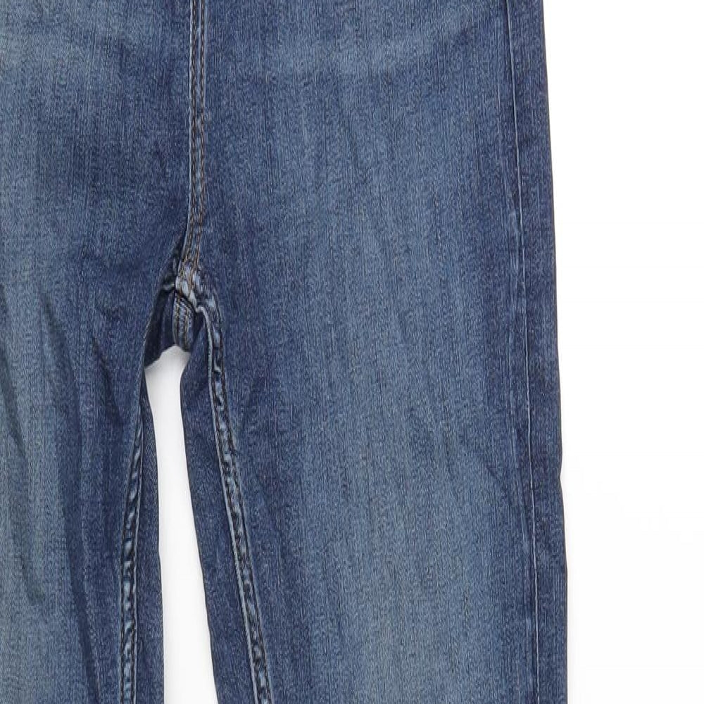 Marks and Spencer Womens Blue Cotton Skinny Jeans Size 8 L29 in Regular Zip