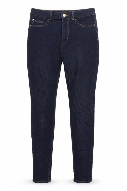 Marks & Spencer Womens Blue Cotton Skinny Jeans Size 12 L30 in Regular Zip