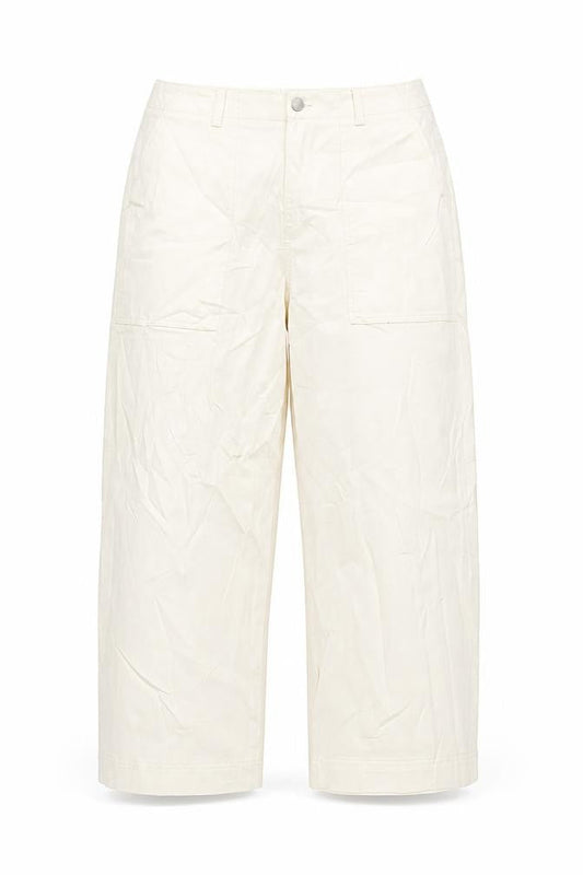 Marks & Spencer Womens Ivory Cotton Wide-Leg Jeans Size 18 L26 in Regular Zip
