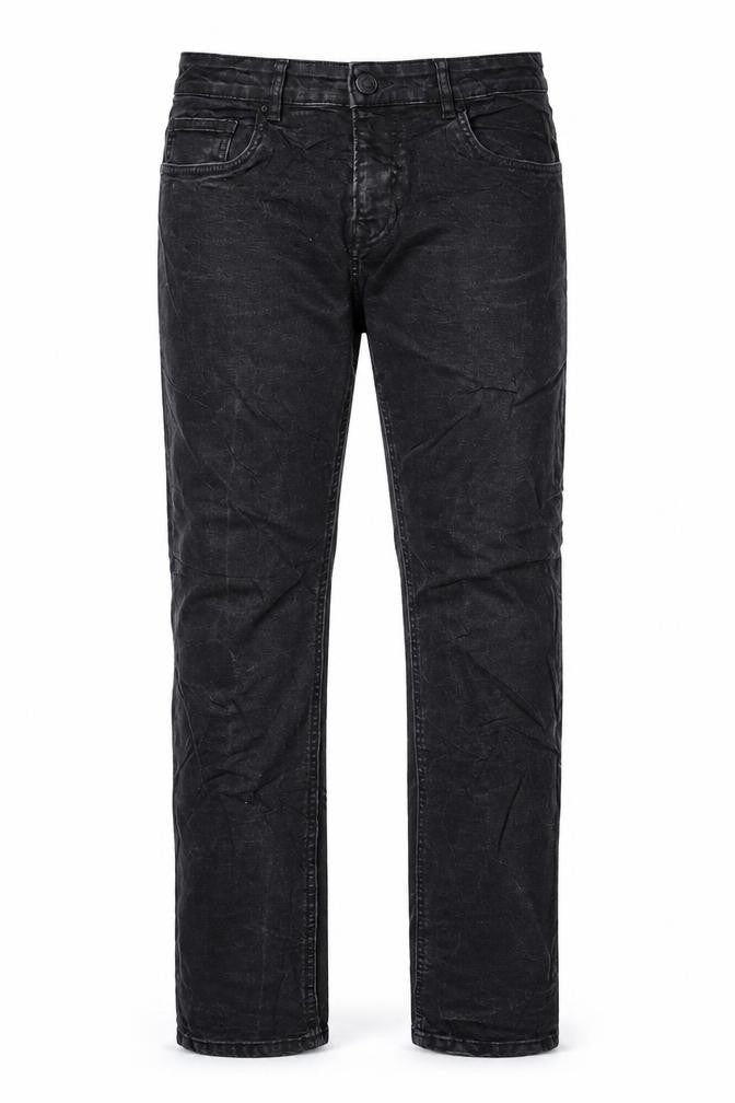 Easy Mens Black Cotton Straight Jeans Size 32 in L32 in Slim Zip
