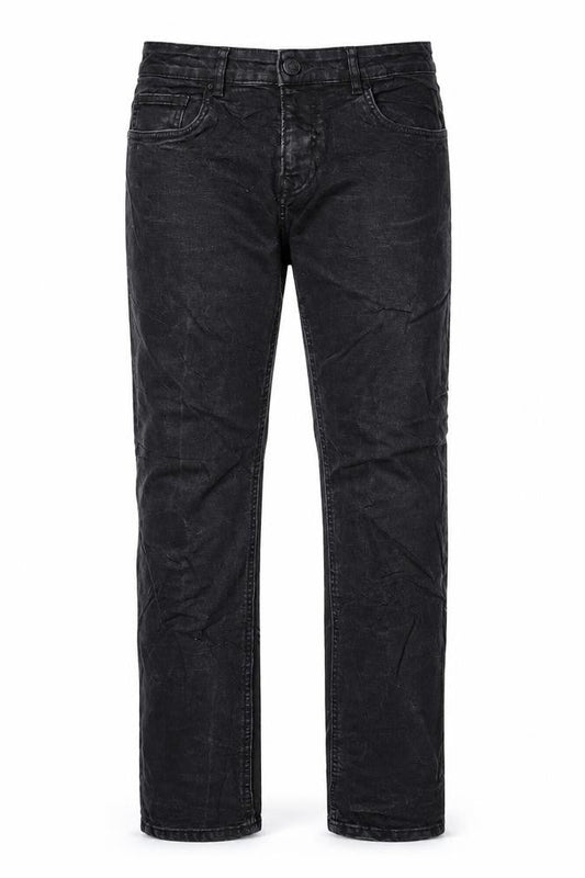 Easy Mens Black Cotton Straight Jeans Size 32 in L32 in Slim Zip