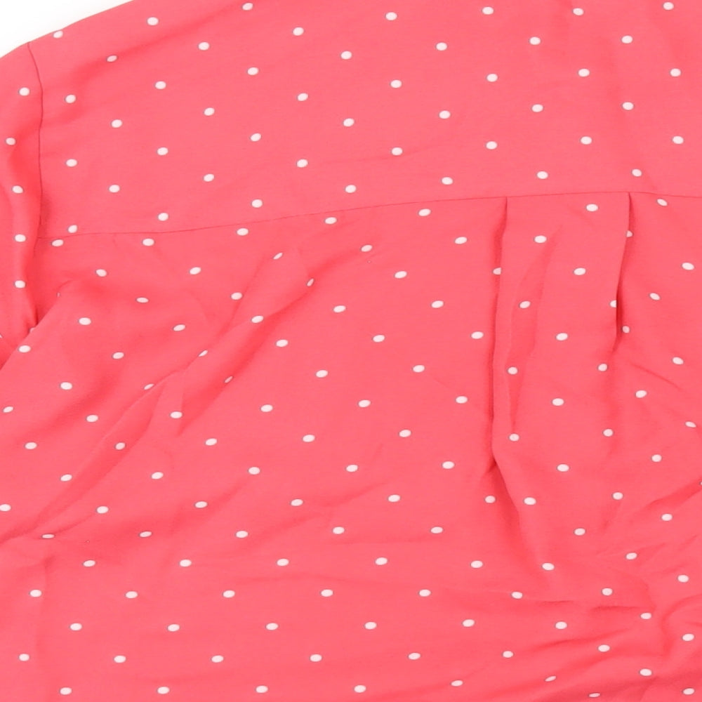 Marks and Spencer Womens Pink Polka Dot Polyester Basic Button-Up Size 18 Collared