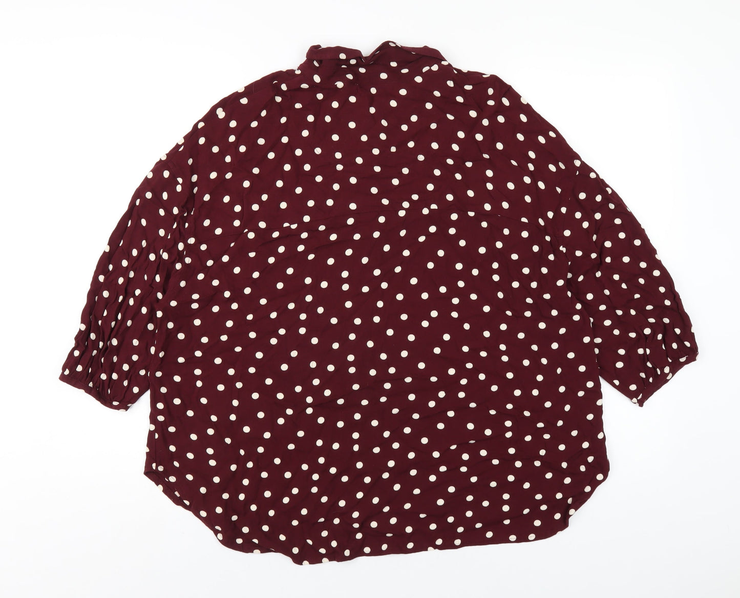 NEXT Womens Purple Polka Dot Viscose Basic Button-Up Size 12 Collared