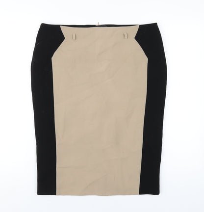 Additional front view of Principles women’s brown polyester straight & pencil skirt, size UK 14, zip