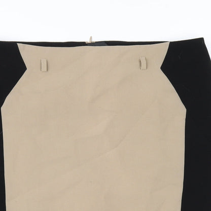 Close-up detail of Principles women’s brown polyester straight & pencil skirt, size UK 14, zip