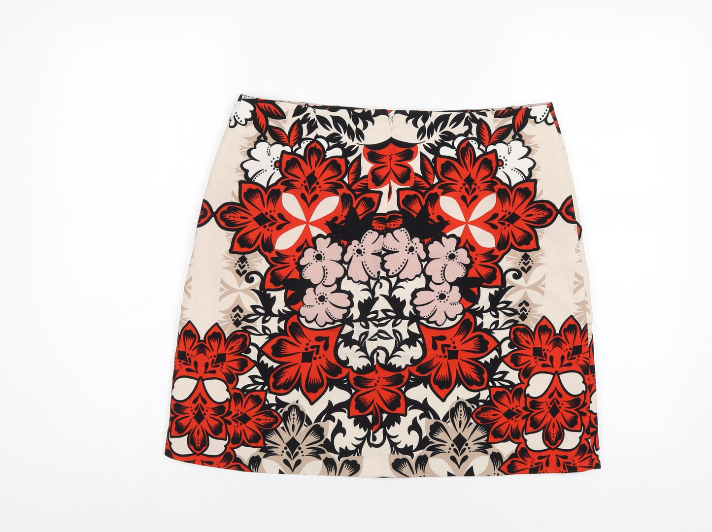 Hallhuber Womens Multicoloured Floral Polyester A-Line Skirt Size 12 Zip