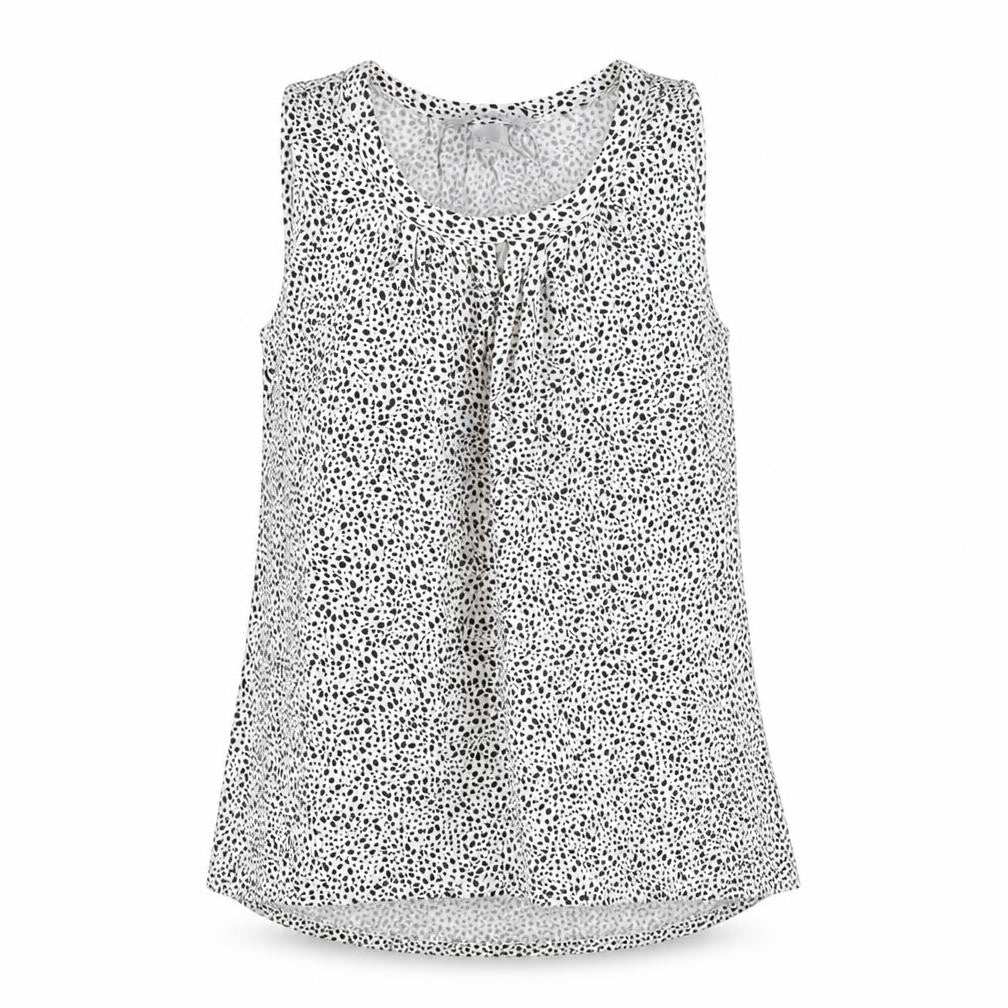 H&M Womens White Geometric Viscose Basic Tank Size XS Round Neck