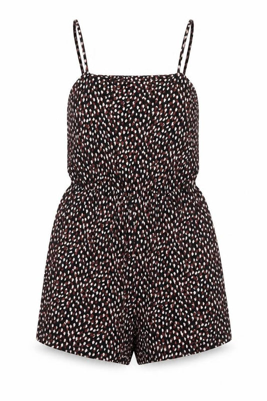 H&M Womens Black Geometric Viscose Playsuit One-Piece Size S L3 in Pullover