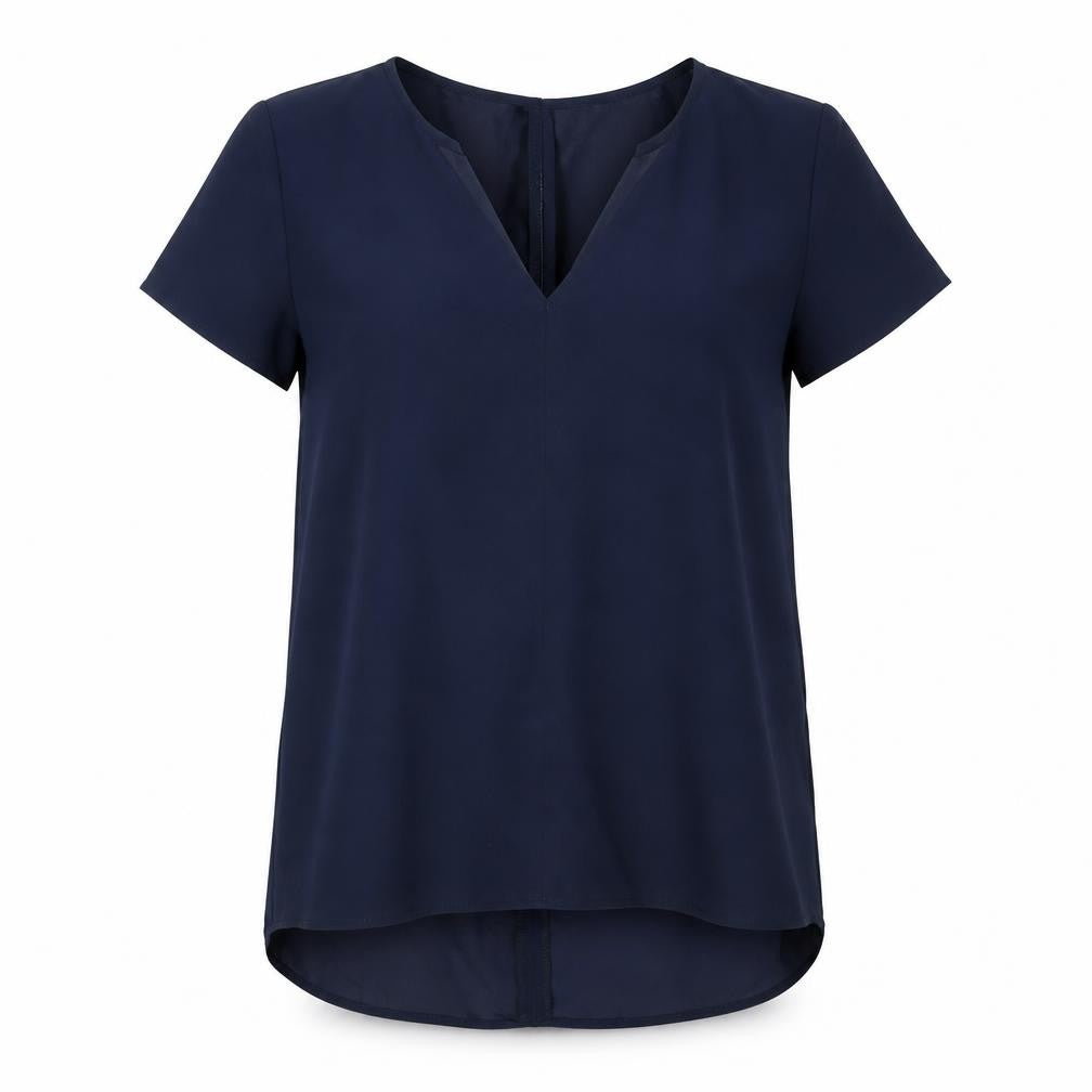 Zara Womens Blue Polyester Tunic T-Shirt Size XS V-Neck
