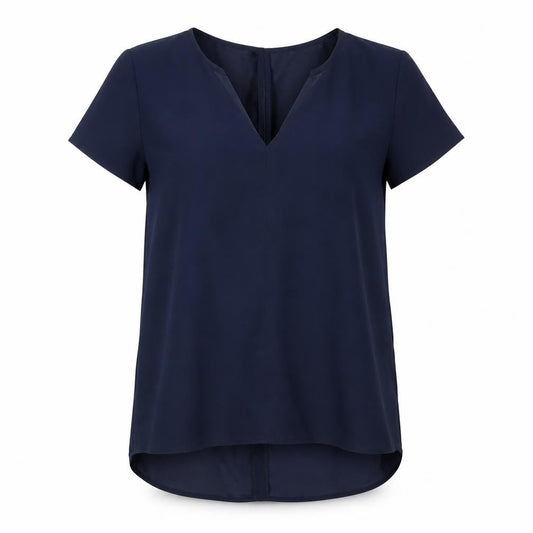 Zara Womens Blue Polyester Tunic T-Shirt Size XS V-Neck