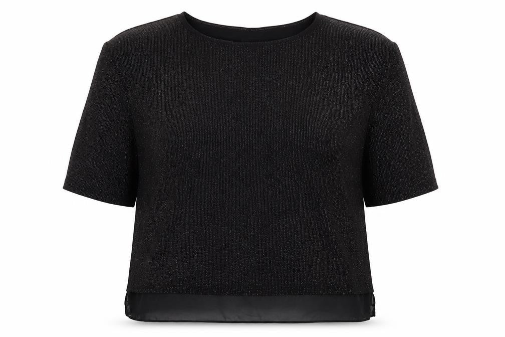Wallis Womens Black Polyester Basic Blouse Size L Round Neck