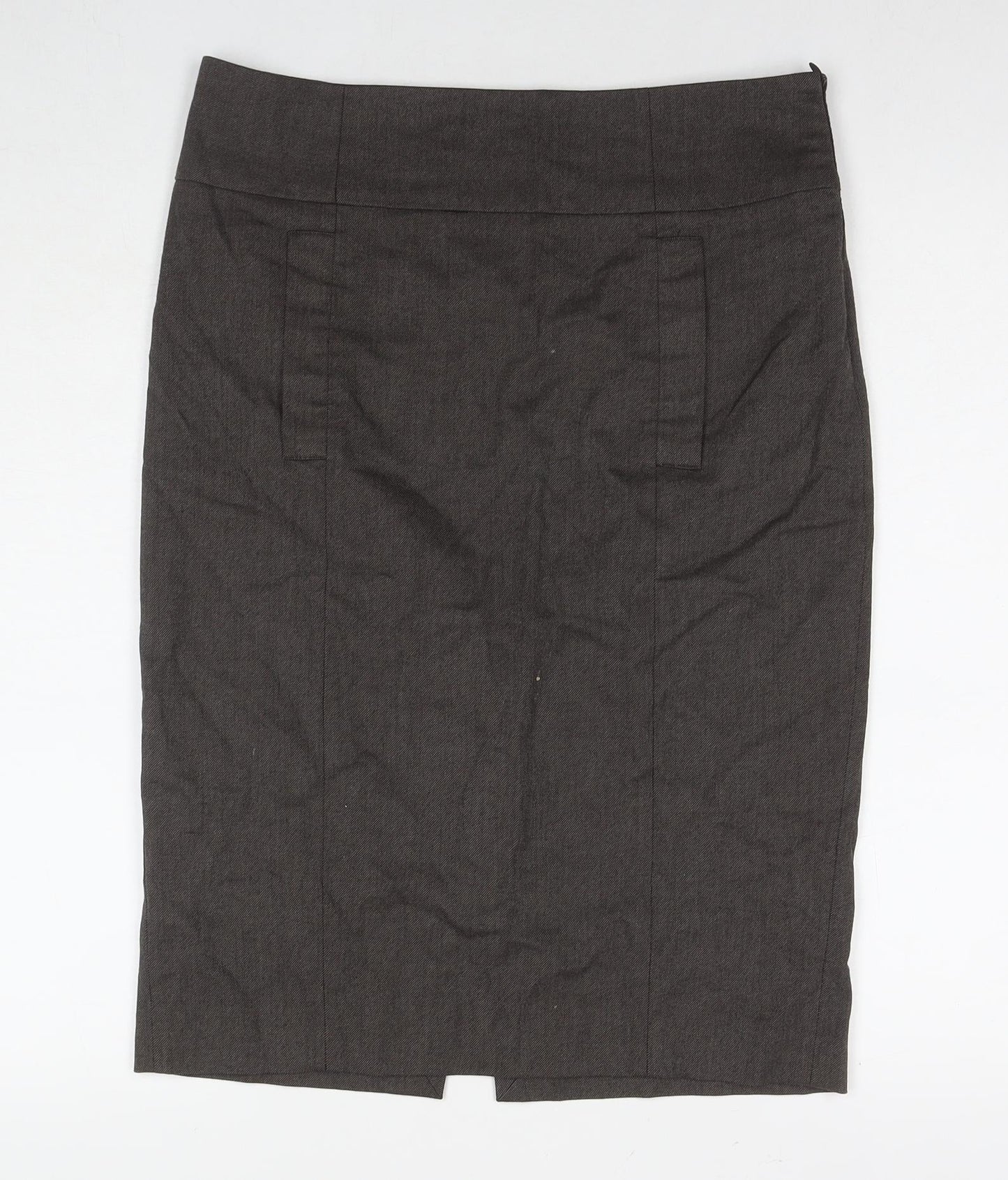 Zara Womens Brown Polyester Straight & Pencil Skirt Size L Zip
