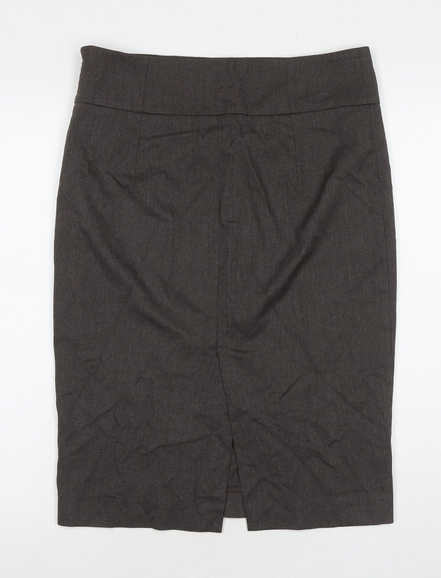 Zara Womens Brown Polyester Straight & Pencil Skirt Size L Zip