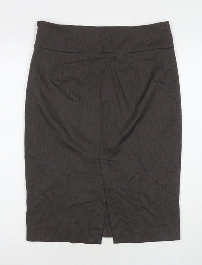 Zara Womens Brown Polyester Straight & Pencil Skirt Size L Zip