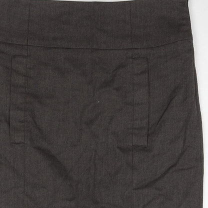Zara Womens Brown Polyester Straight & Pencil Skirt Size L Zip