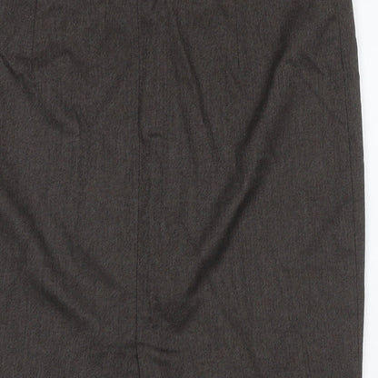 Zara Womens Brown Polyester Straight & Pencil Skirt Size L Zip
