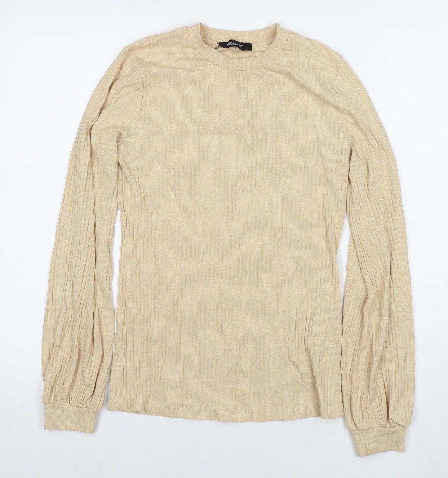 Sisters Womens Beige Round Neck Viscose Pullover Jumper Size L