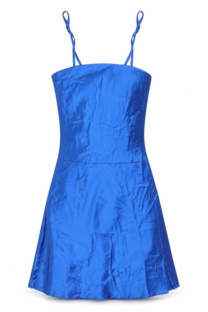 First Distraction Womens Blue Polyester Mini Size 10 Square Neck Tie