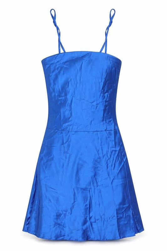First Distraction Womens Blue Polyester Mini Size 10 Square Neck Tie